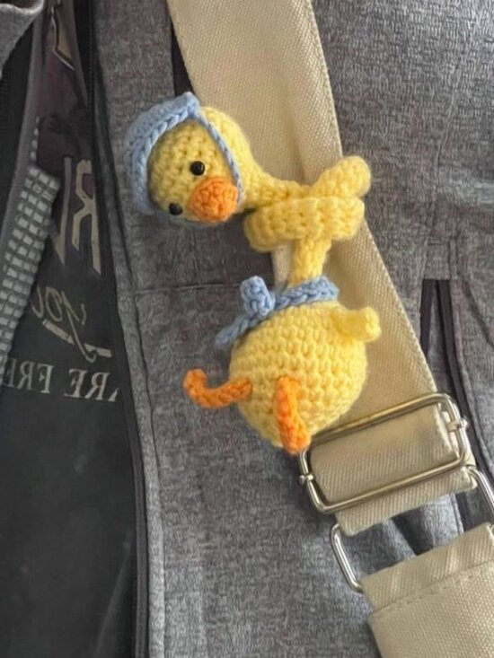 Other - Cute Long-Neck Crochet Duck Plush - Handmade Yellow Duckling Bag Charm